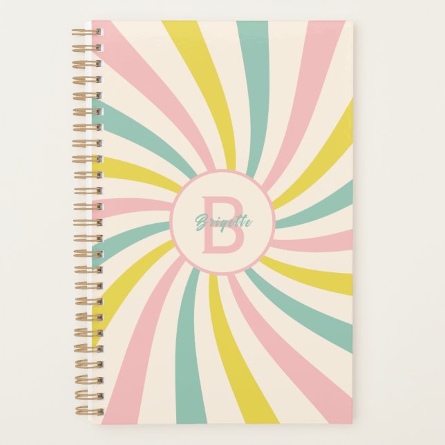 monogramme personnalisé, rétro 'Lollypop Vibes' (Devant)