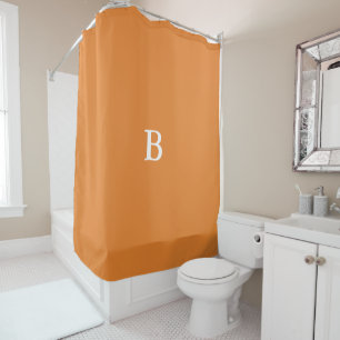 Monogramme personnalisé Rideau de douche orange