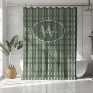 Monogramme personnalisé Rideau de douche Sage Boho