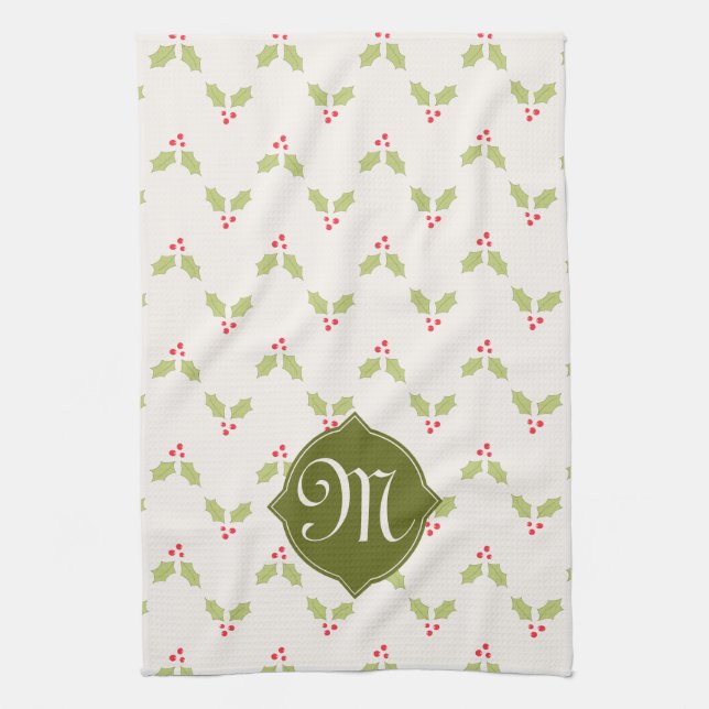 Monogramme personnalisé Serviette de cuisine de No (Vertical)