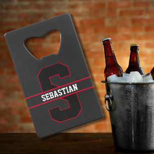 Monogramme personnalisé Sporty Black Red