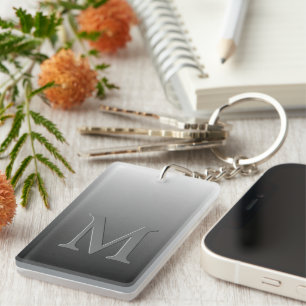 Monogramme Personnalisé Sur Ombre Gris Noir Gradié