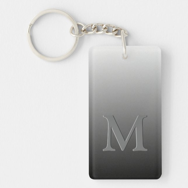 Monogramme Personnalisé Sur Ombre Gris Noir Gradié (Devant)