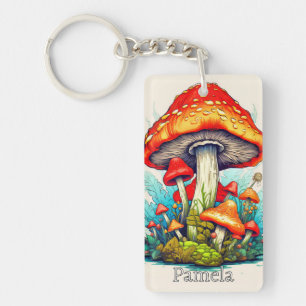 Monogramme Personnalisé Vintage Champignon Psychéd