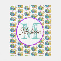 Monogramme personnaliser la couverture en toison