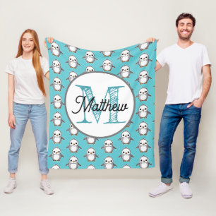 Monogramme personnaliser polaire couverture pingou