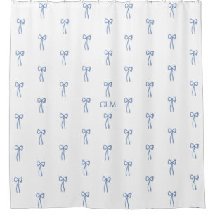 Monogramme Petit Bow Rideau de douche bleu