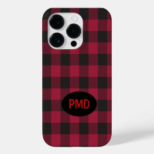 Monogramme plaqué de Buffle noir rouge Coque perso
