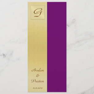 Monogramme Plum Programme de mariage violet Invita