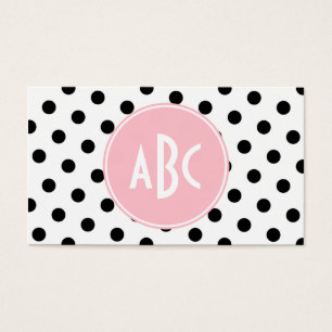 Monogramme Pois rose blanc et noir