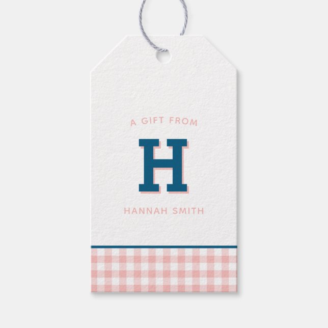 Monogramme Preppy moderne et étiquettes cadeau En  (Devant)