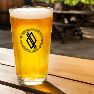 Monogramme Q - Style viking - Verre à pinte