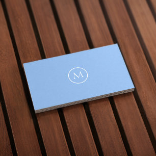 Monogramme Qr Code Carolina Carte de visite bleu