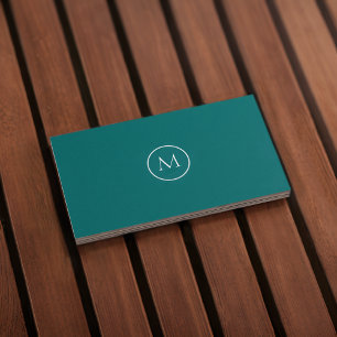 Monogramme Qr Code Dark Cyan Carte de visite