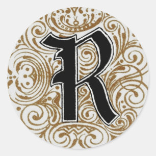 Monogramme "R" en or - Sticker