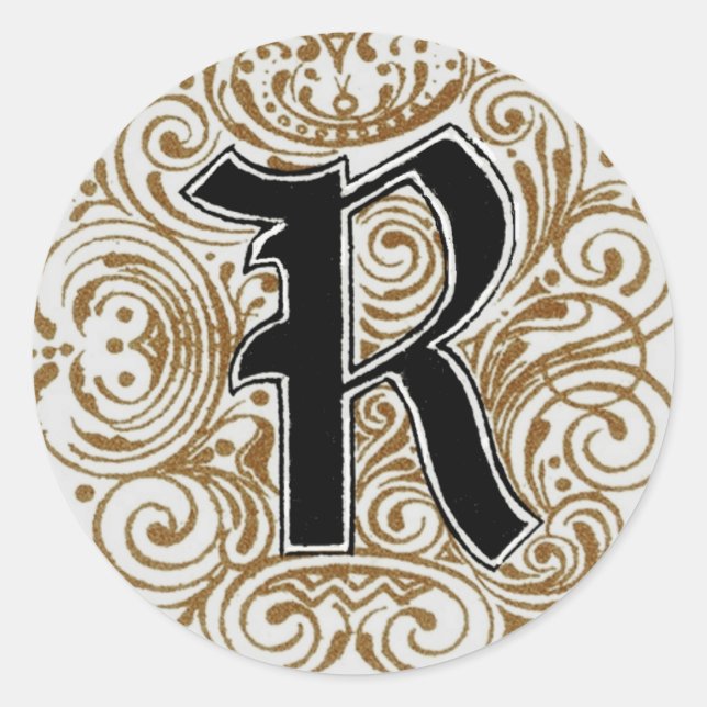 Monogramme "R" en or - Sticker (Devant)