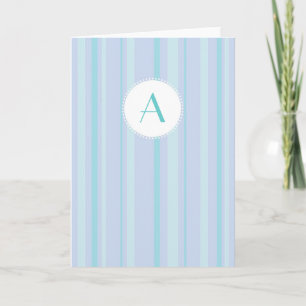 Monogramme rayé - bleu et lilas