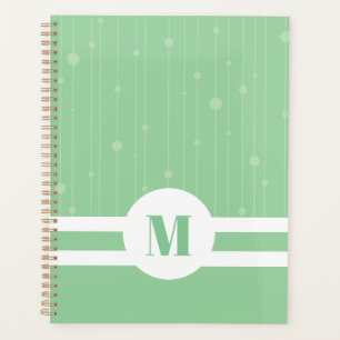 Monogramme rayures vert menthe pastel minimaliste