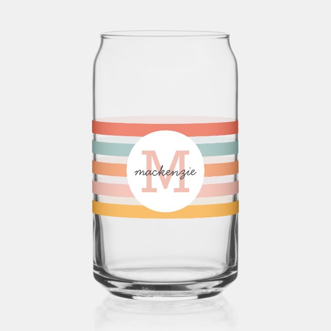Monogramme Retro Grandes Colorées Personnalisées (Recto)