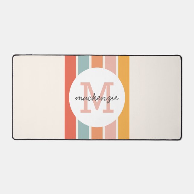Monogramme Retro Grandes Colorées Personnalisées (Recto)