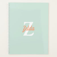 Monogramme Rétro Personnalisé Vert Menthe Orange 2