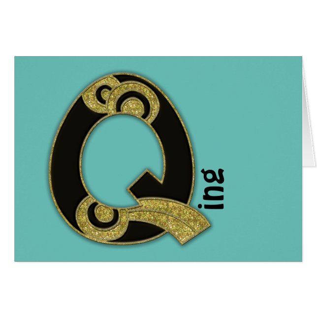 monogramme rétro - Q (Devant horizontal)