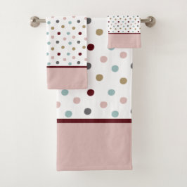 Monogramme rose & bleu, or, Pois rouges