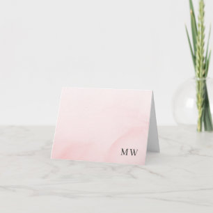 Monogramme rose élégant plié à l'aquarelle