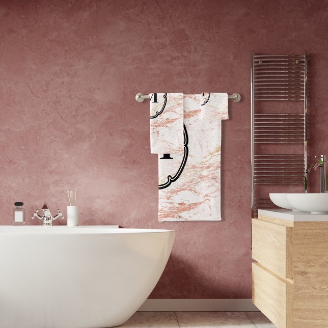 Monogramme rose en marbre doré (Créateur téléchargé)