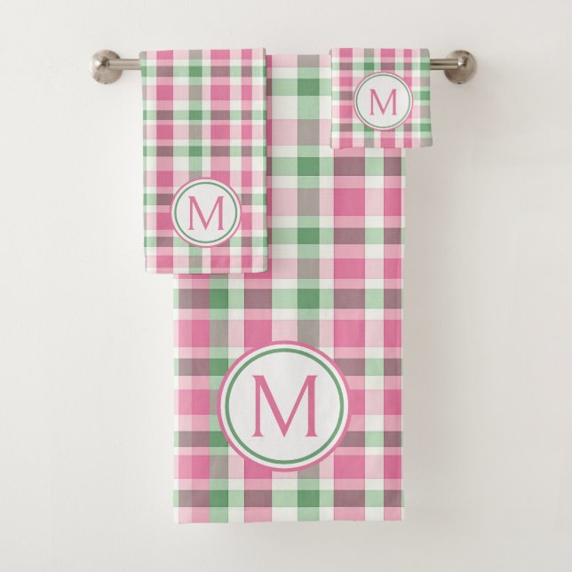 Monogramme rose et vert preppy (En situation)