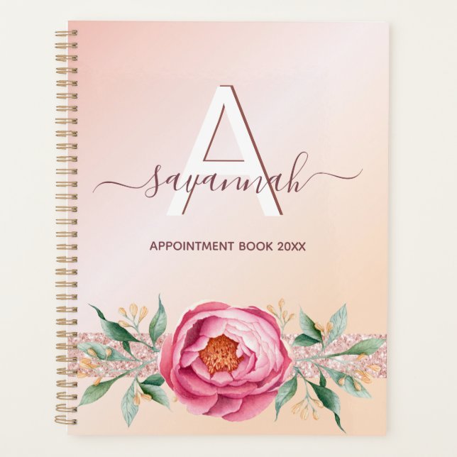 Monogramme rose or rose parties scintillant nomina (Devant)