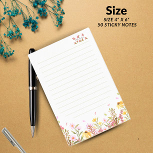 Monogramme rose pâle - Notes post-it   Chi minimal