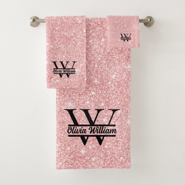 Monogramme rose Parties scintillant or | Girly Mod (En situation)