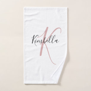 Monogramme Rose Poussière Minimaliste