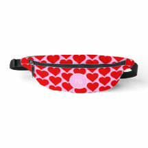 Monogramme rouge coeur rose motif féminin