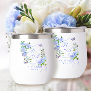 Monogramme ruban Rose Bleue