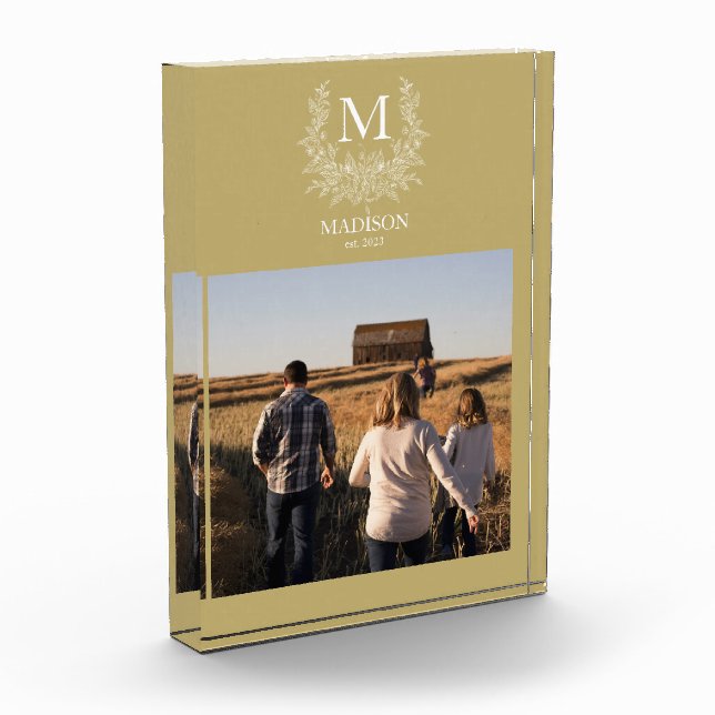 Monogramme rustique - Bloc photo initial personnal (Gauche)