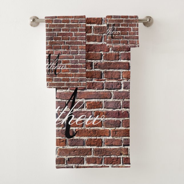 Monogramme Rustique brique Motif Country Farmhouse (En situation)