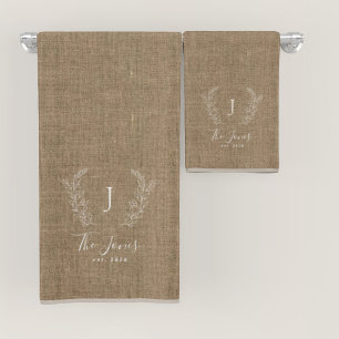 monogramme rustique moderne nom de famille personn