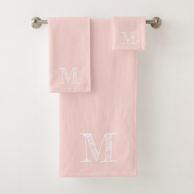 Monogramme Rustique moderne rose pâle initial (En situation)