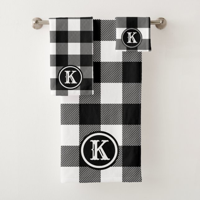 Monogramme Rustique noir blanc Buffalo plaqué (En situation)