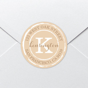 Monogramme rustique vintage   Étiquette de adresse