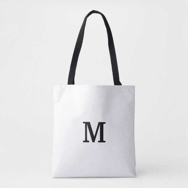 Monogramme Sac fourre-tout noir et blanc pour Brid (Devant)