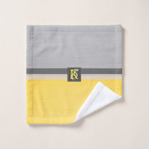 Monogramme simple à deux tons jaune et gris des i