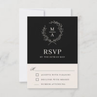 Monogramme simple classique noir RSVP