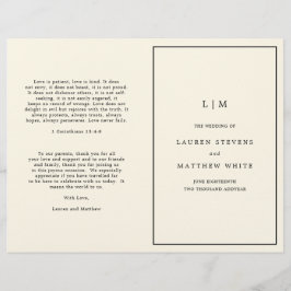 Monogramme simple crème Élégant programme de maria