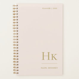 Monogramme Simple Élégant Blush Rose Or Feminine