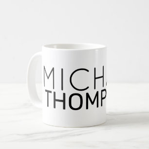 monogramme simple transparent et propre mug blanc