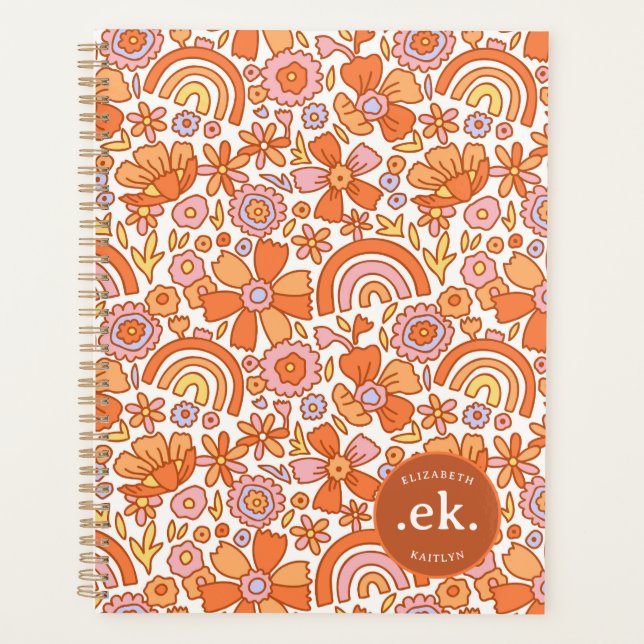 Monogramme super Retro Orange Florals (Devant)