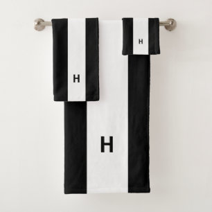 Monogramme sur bande noire et blanche